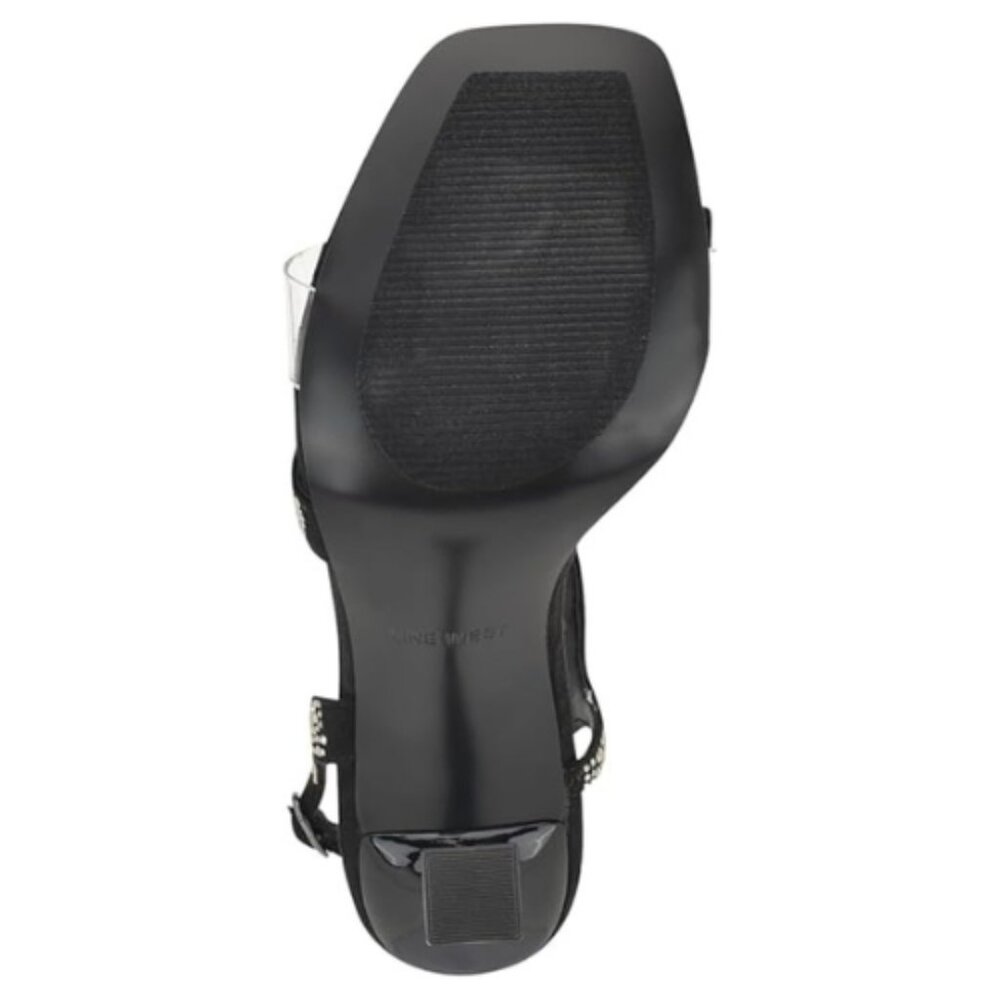 Nine West Women's Nines Heeled Sandal Black/Clear - Picture 3 of 6